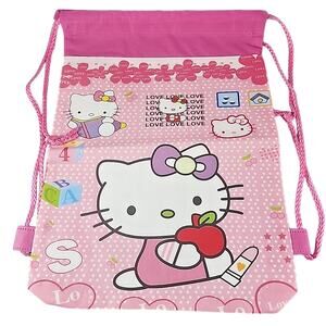 Hello Kitty Love 14" x 10" Drawstring Backpack Vintage NEW
